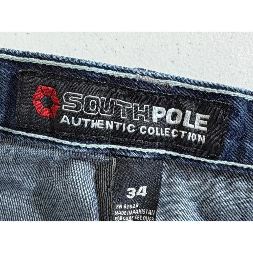 Southpole Baggy Jeans 34 (fits 32x31.5) Dark Wash Y2K Skater Streetwear READ